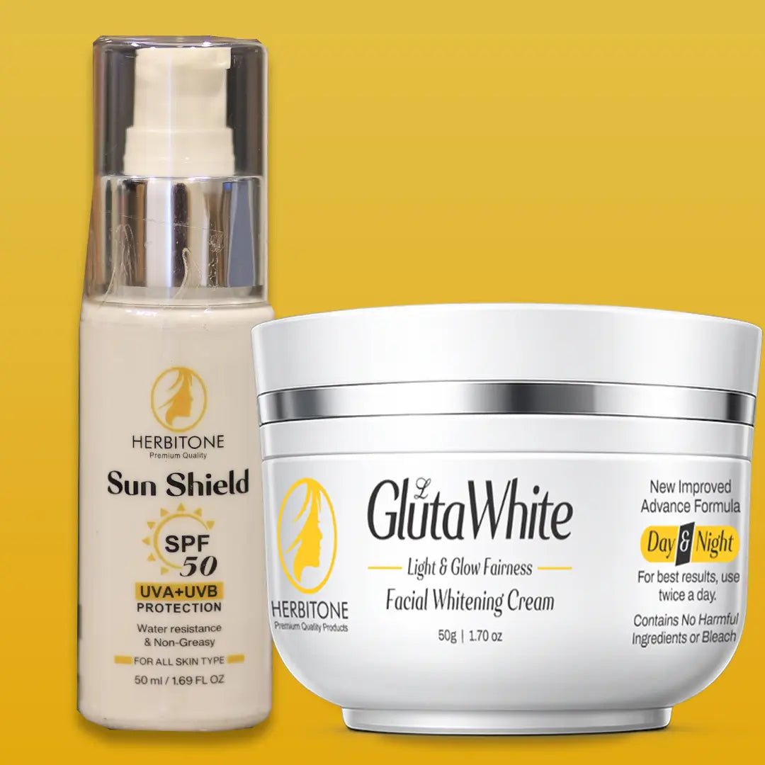 Herbitone Glow & Sun Protection Bundle – Brightening Cream + SPF 50 Sunscreen