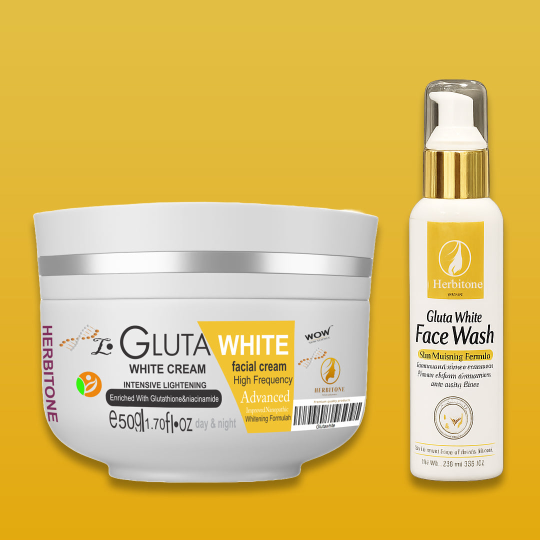 Herbitone Double Glow Bundle – Gluta White Cream & Face Wash Combo Pakistan