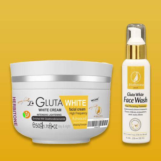 Herbitone Double Glow Bundle – Gluta White Cream & Face Wash Combo Pakistan