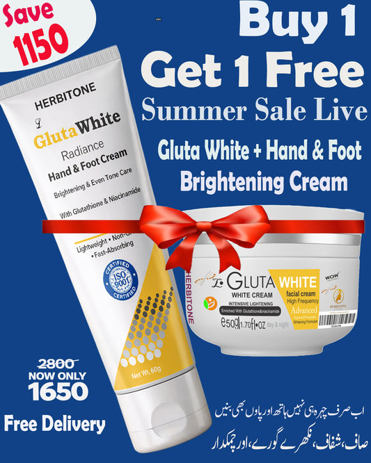 Herbitone Gluta White Cream – Skin Brightening & Glow Pakistan