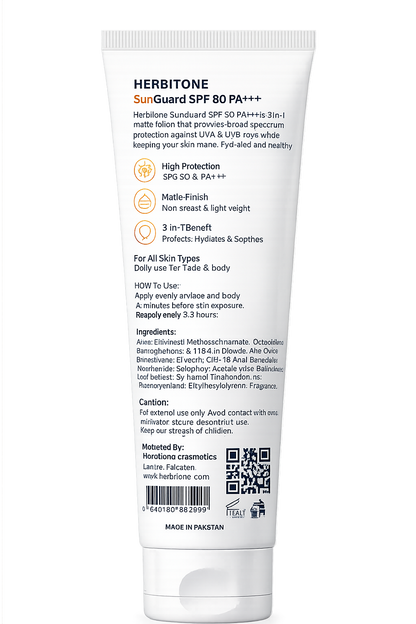 HERBITONE SUN GUARD SPF 60 – Broad Spectrum Lightweight Sunscreen With Niacinamide & Vitamin C