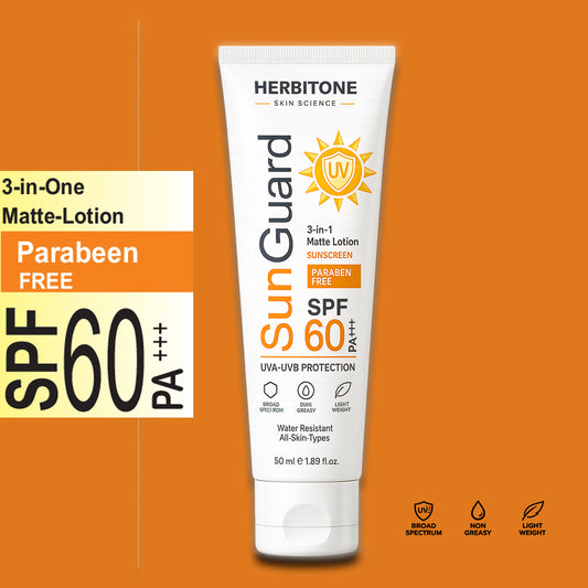 HERBITONE SUN GUARD SPF 60 lightweight broad spectrum sunscreen bottle